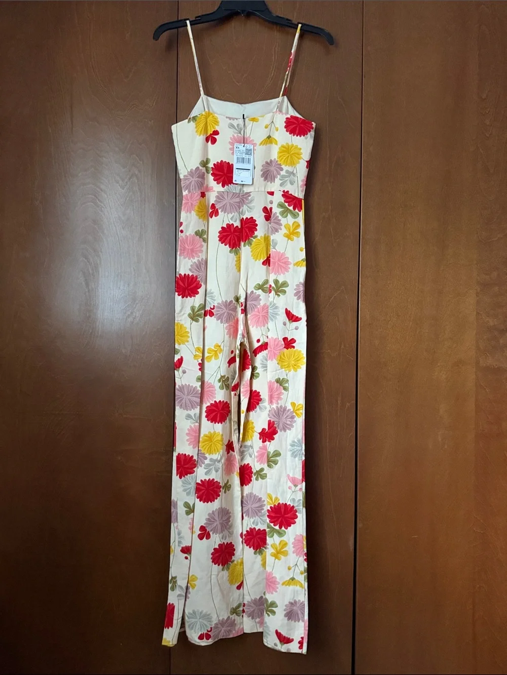 MNG Floral Linen Blend Jumpsuit NWT Sz XS Wedding Guest/Party